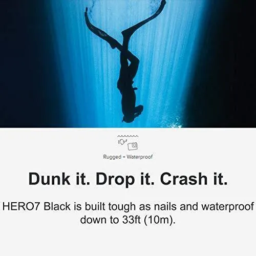 GoPro HERO7 Black   Extra Battery - E-Commerce Packaging - Waterproof Digital Action Camera with Touch Screen 4K HD Video 12MP Photos Live Streaming Stabilization