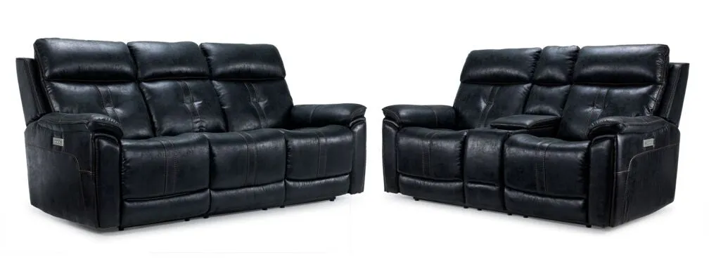 Hunter Triple Power Reclining Sofa and Loveseat Set - Eclipse