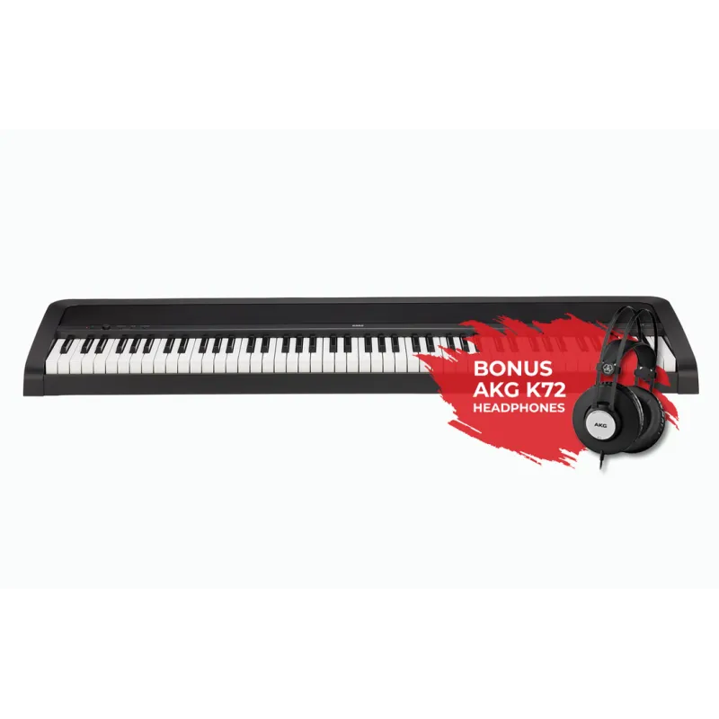 Korg B2 88 Key Digital Piano PLUS Bonus AKG K72 Headphones - Black