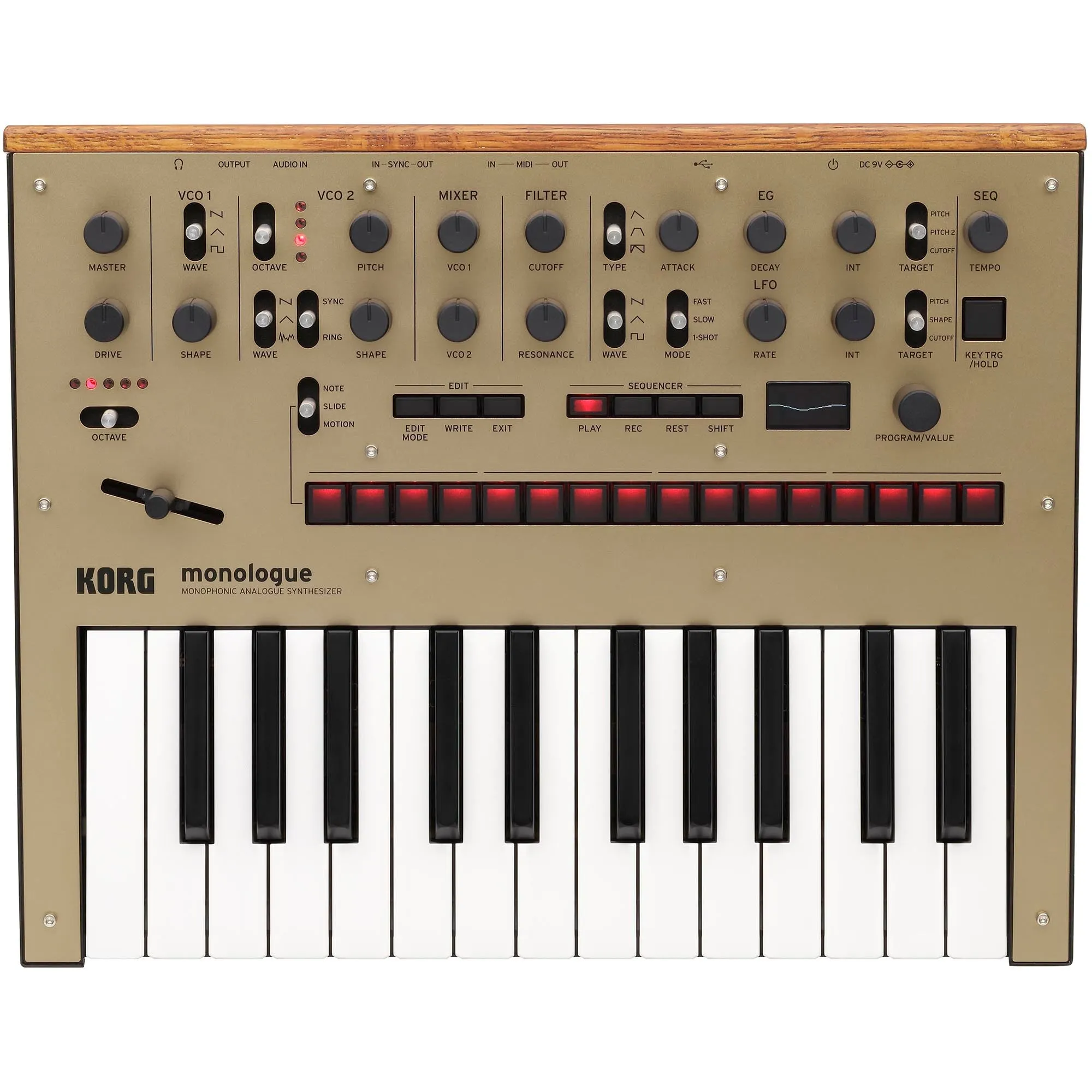 Korg Monologue Monophonic Analog Synthesizer With Presets - Gold