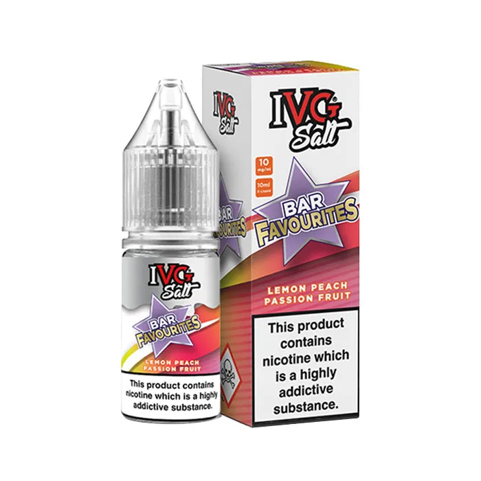 Lemon Peach Passion Fruit 10ml Nic Salt E-Liquid by IVG Bar Favourites
