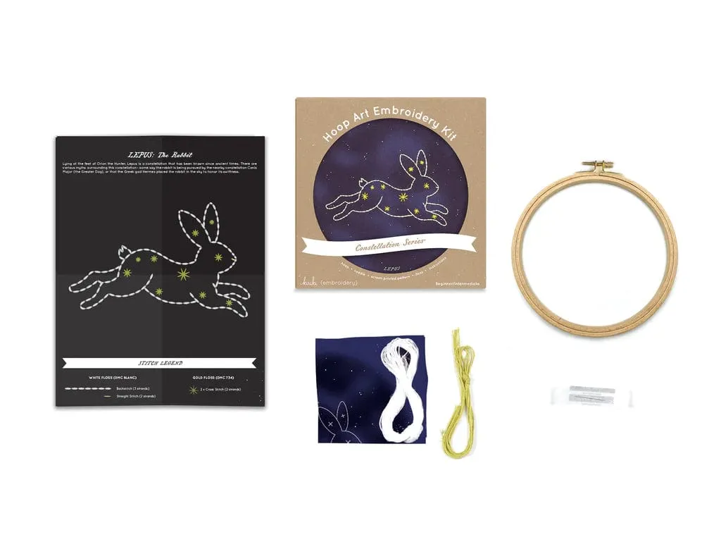 Lepus Embroidery Kit - Constellation Series from Kiriki