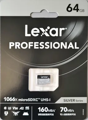 Lexar - Micro SD Card Silver Series 64gb