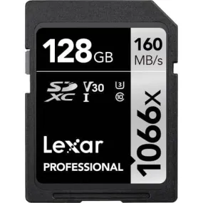 Lexar Professional Silver 128GB SDXC UHS-I 160MB/s Memory Card - V30
