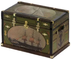 Lithograph Wooden Trunk Kit, Nautical Ship