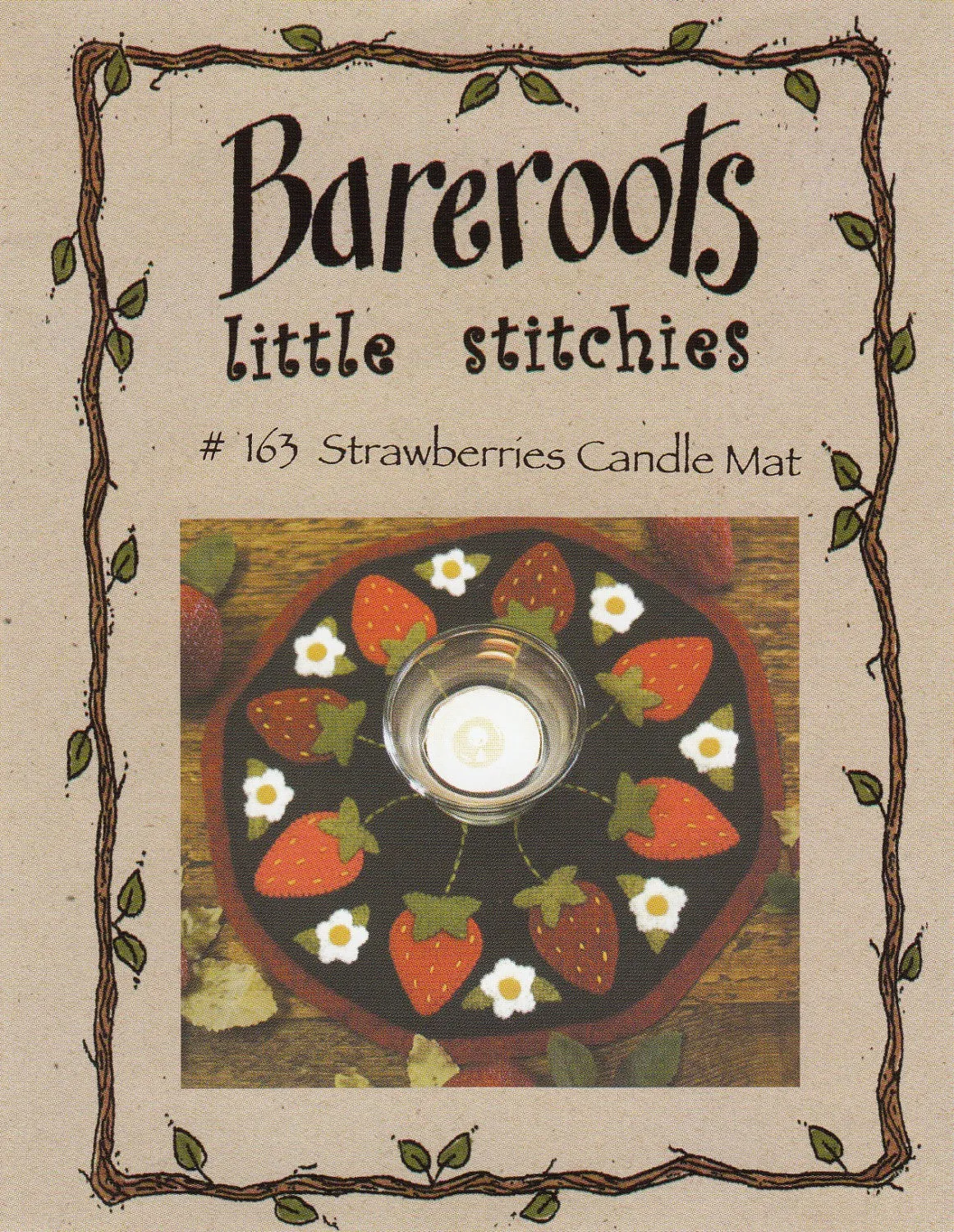 Little Stitchies - Strawberries Candle Mat / Pattern   Material