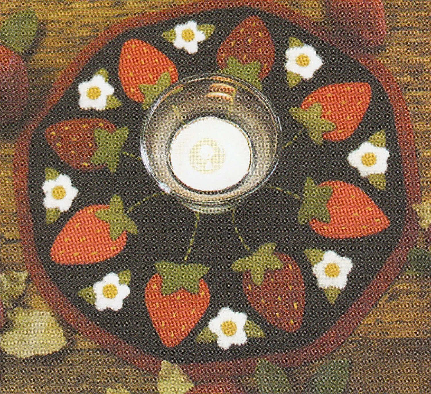 Little Stitchies - Strawberries Candle Mat / Pattern   Material