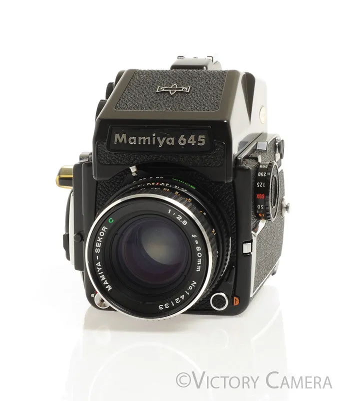 Mamiya m645 1000s 645 Camera w/ Eye Level & 80mm f2.8 C Lens -New Seals-