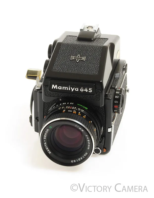 Mamiya m645 1000s 645 Camera w/ Eye Level & 80mm f2.8 C Lens -New Seals-
