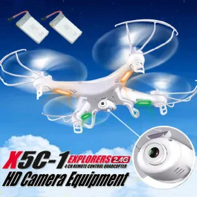 Mini Drone with camera HD X5C-1 2.4GHz 4CH 6 Axis RC Quadcopter Drone RTF With HD Camera   2PC Battery