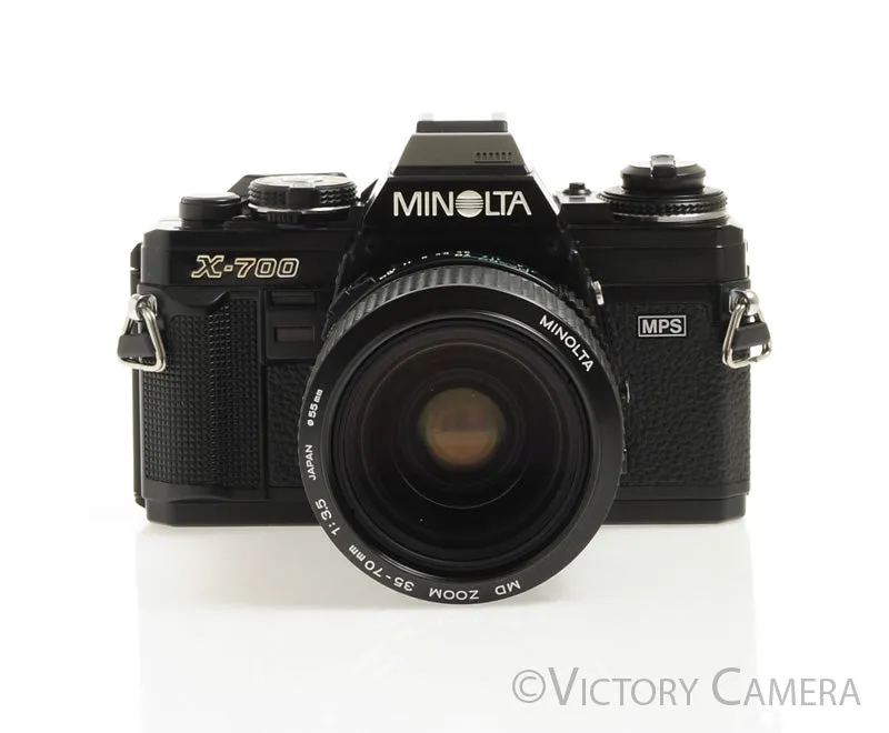 Minolta X-700 X700 Black SLR Film Camera w/ 35-70mm Zoom Lens -New Seals- [EX ]