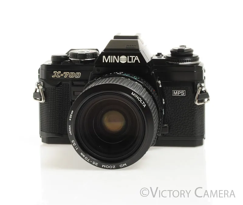 Minolta X-700 X700 Black SLR Film Camera w/ 35-70mm Zoom Lens -New Seals- [EX ]