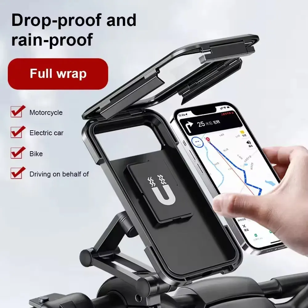Motorcycle Phone Mount, 2024 Upgrade Bike Phone Holder [Ultra Stable], Bicycle Phone Mount Handlebar Cell Phone Clamp