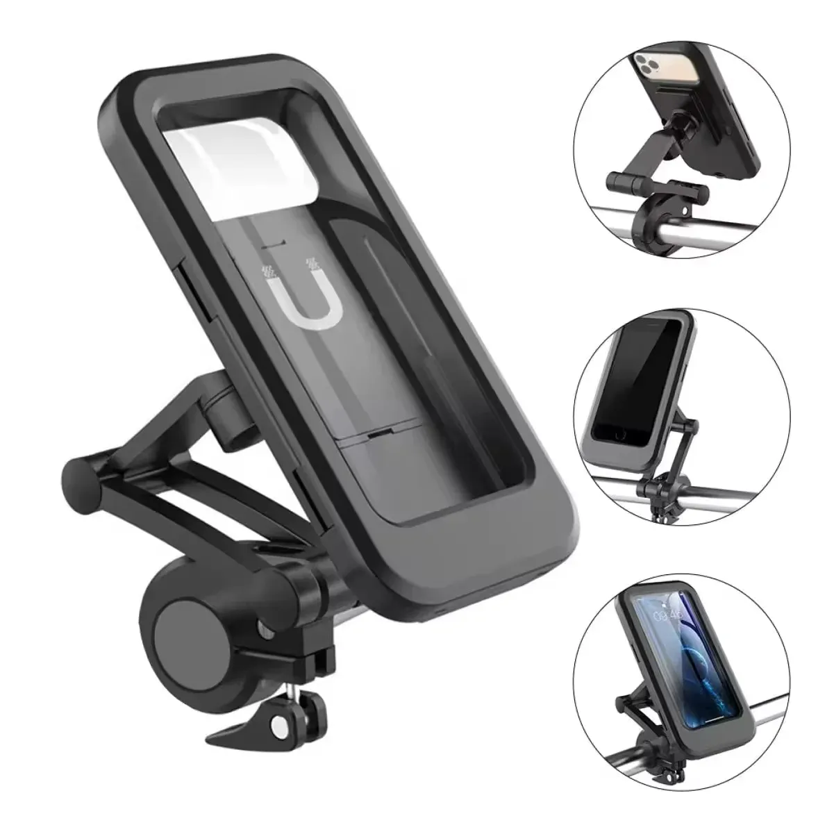 Motorcycle Phone Mount, 2024 Upgrade Bike Phone Holder [Ultra Stable], Bicycle Phone Mount Handlebar Cell Phone Clamp