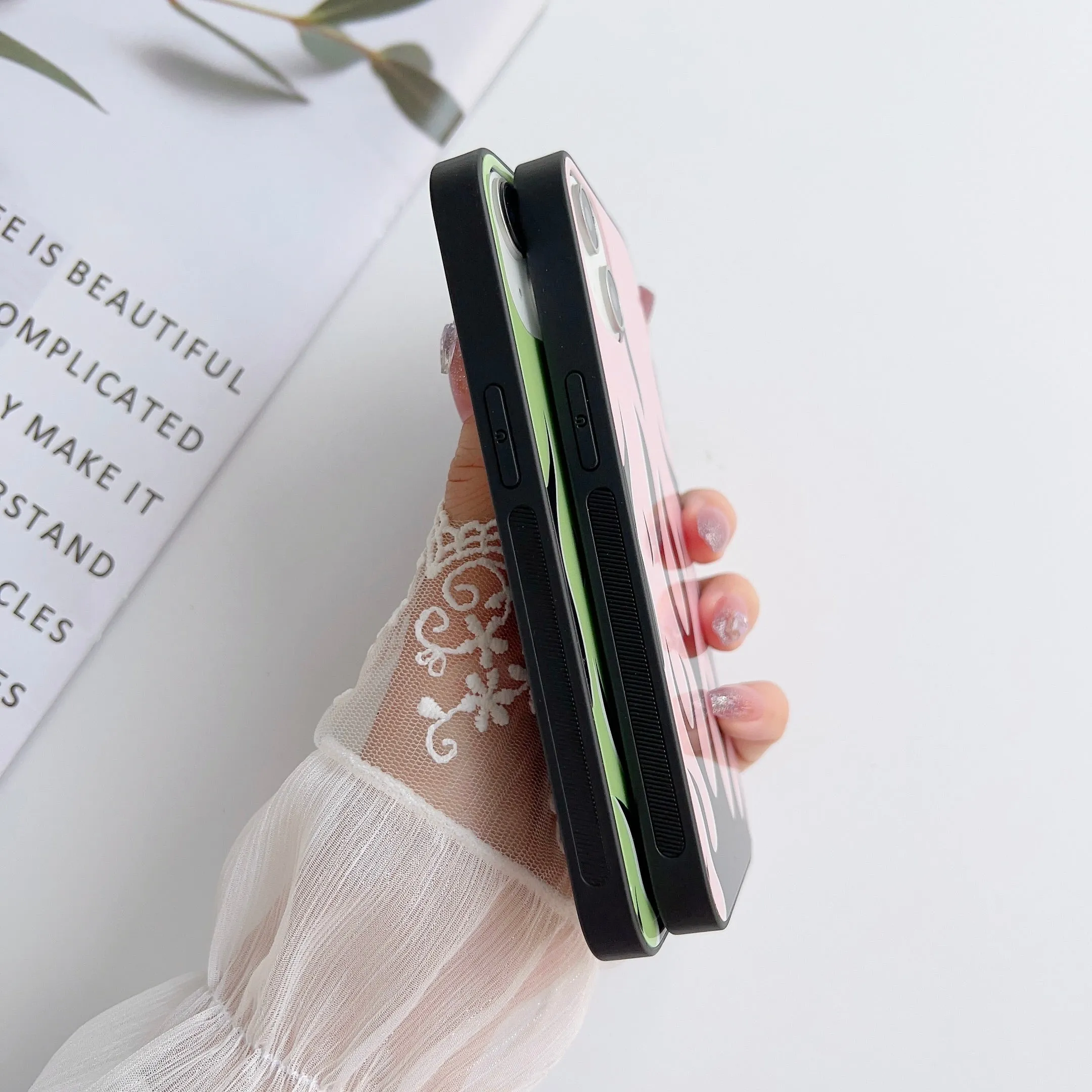 Multicolor Flames Glass Case