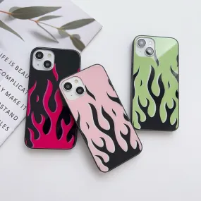 Multicolor Flames Glass Case