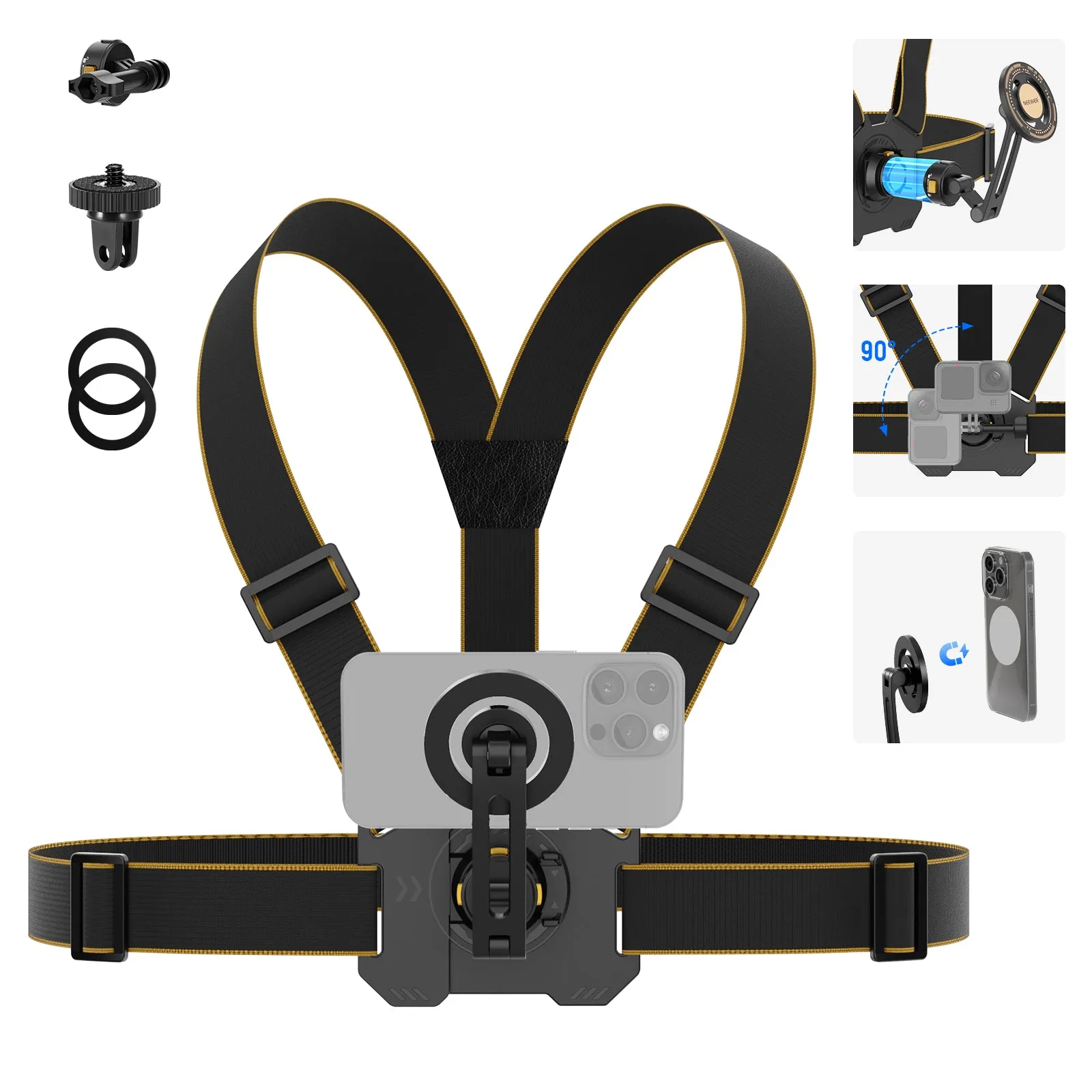 NEEWER GP18 Chest Mount Harness for Action Camera & Phone