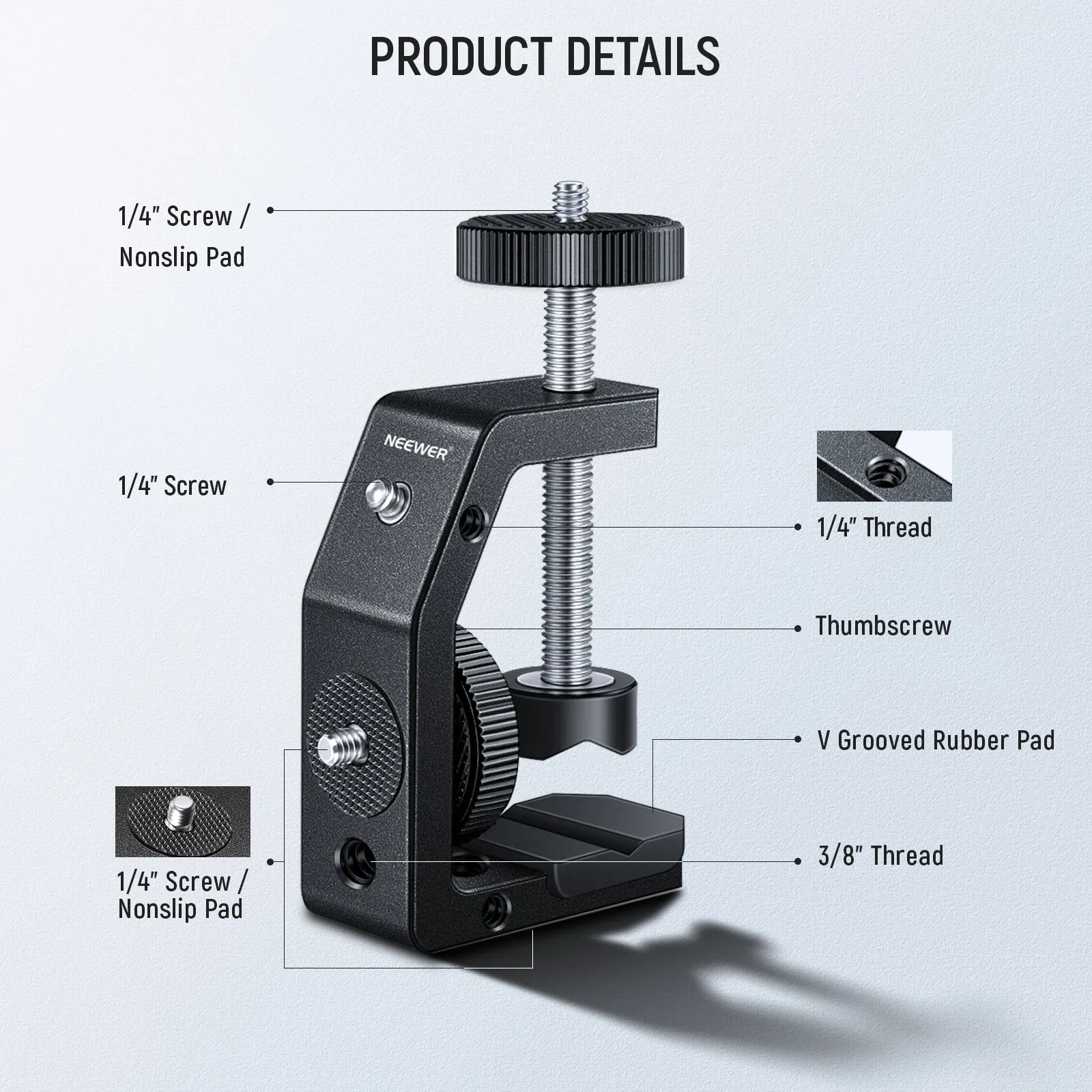 NEEWER ST-CCD7 Versatile C Clamp Desktop Camera Mount