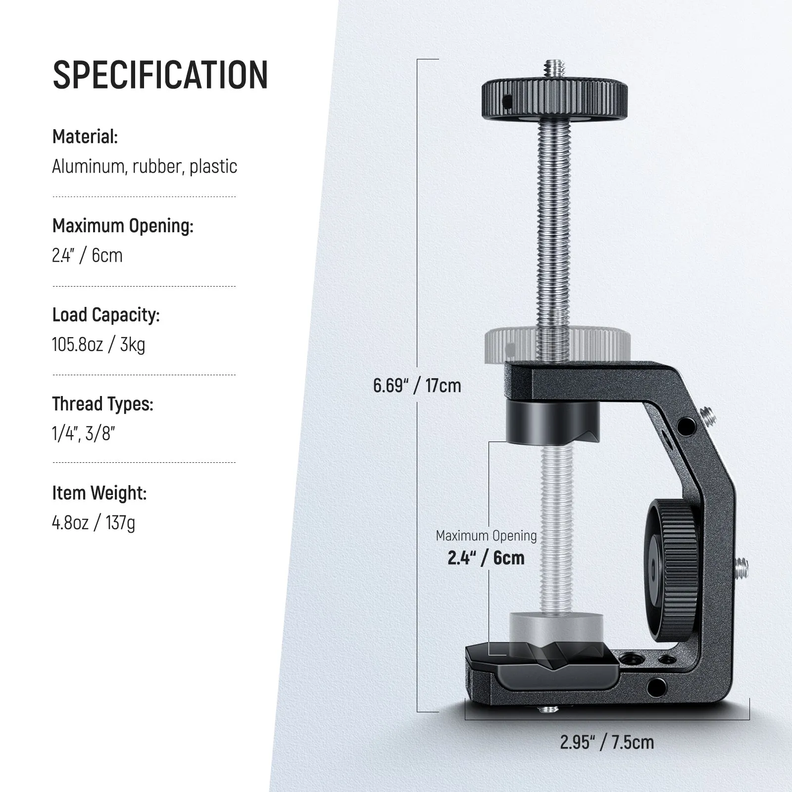 NEEWER ST-CCD7 Versatile C Clamp Desktop Camera Mount