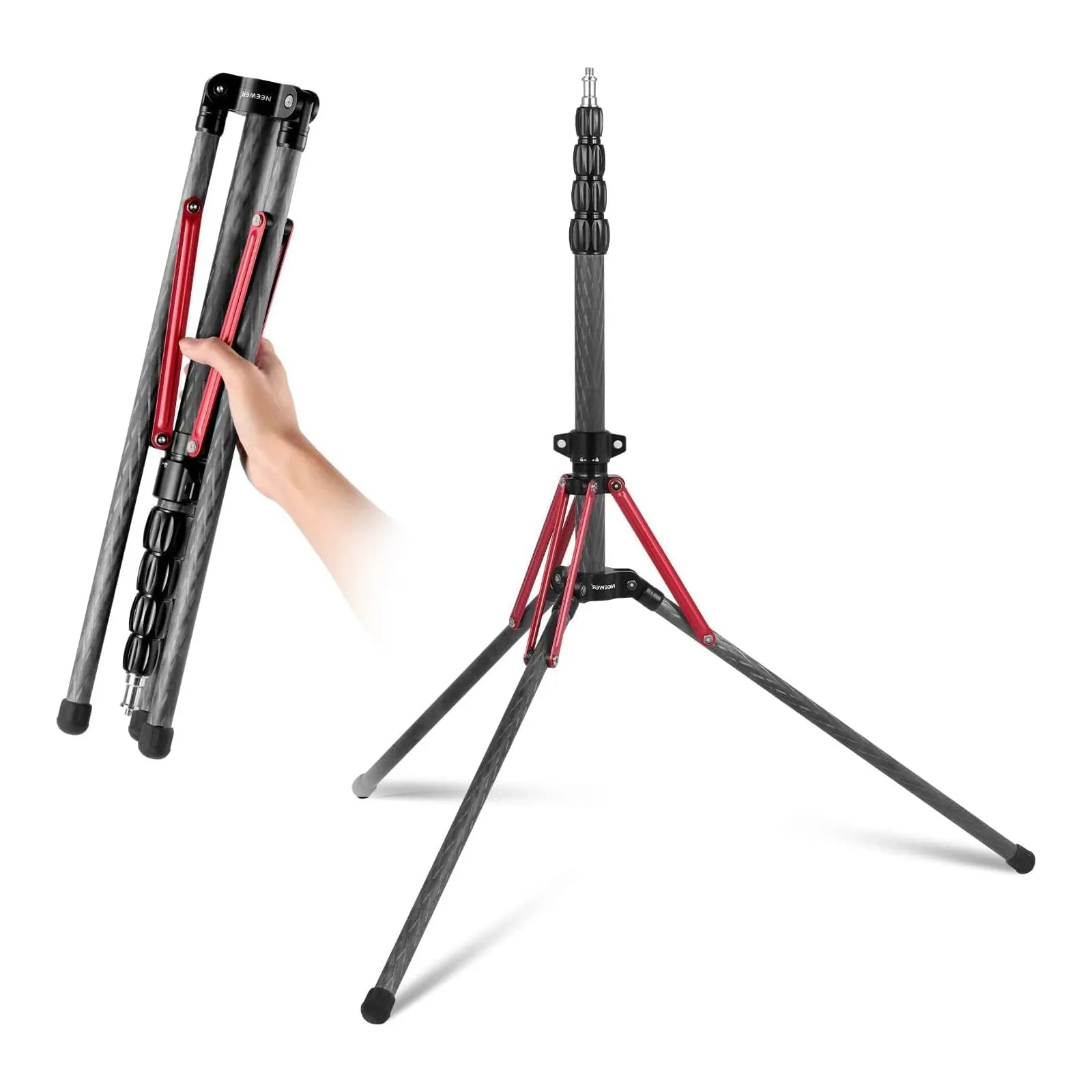 NEEWER ST210R Carbon Fiber Light Stand with 180° Reversible Legs