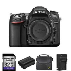 Nikon D7100 24.1 MP Digital SLR Camera (Body)   2 Batteries, 32GB Bundle