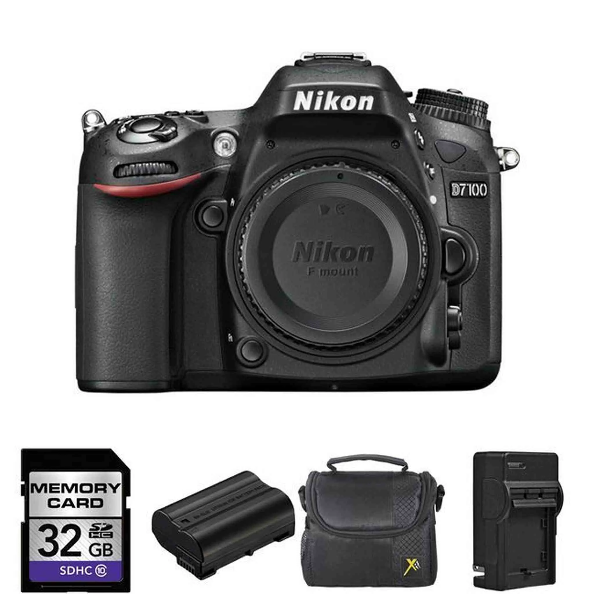 Nikon D7100 24.1 MP Digital SLR Camera (Body)   2 Batteries, 32GB Bundle