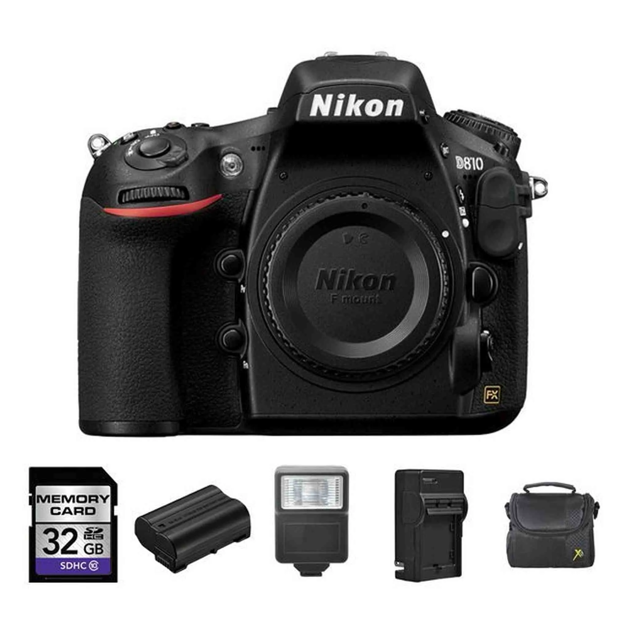 Nikon D810 DSLR Camera   2 Batteries, 32GB, Flash Bundle