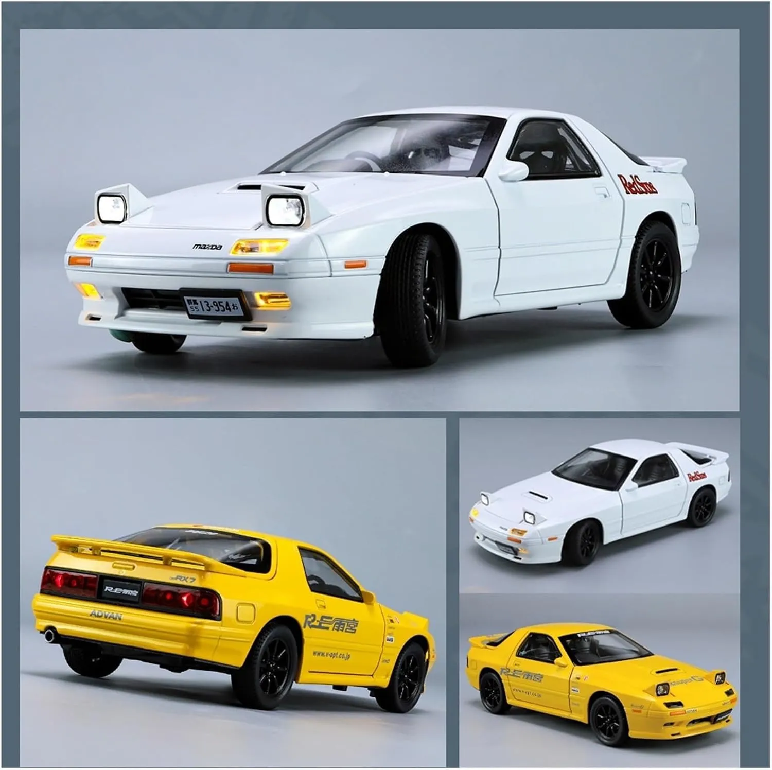 NISHCHAY Scale Finished Model Car 1:24 for Mazda RX7 Alloy Die-cast Car with Famous popup Headlight Function Light and Music(Engine Start) for Kids,Adults on Birthday (Mazda RX7)