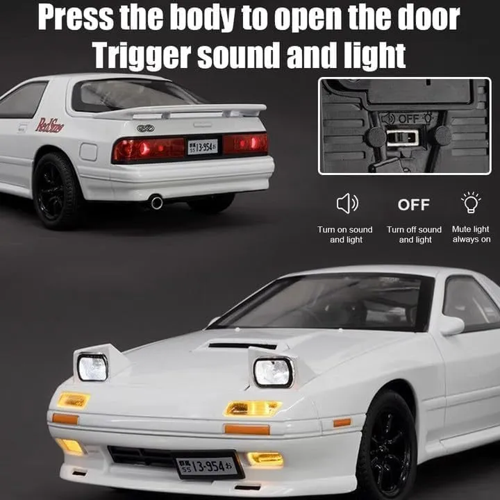 NISHCHAY Scale Finished Model Car 1:24 for Mazda RX7 Alloy Die-cast Car with Famous popup Headlight Function Light and Music(Engine Start) for Kids,Adults on Birthday (Mazda RX7)