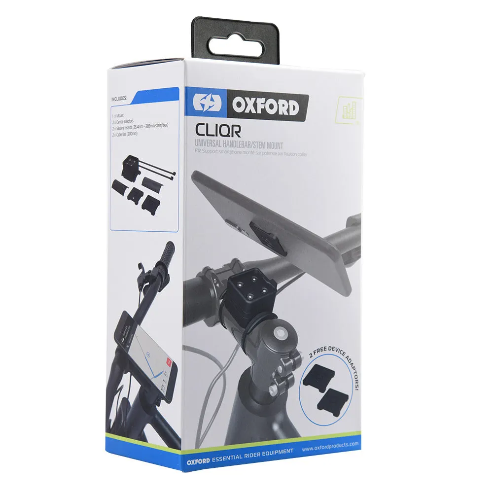 Oxford CLIQR Universal Motorcycle Handlebar Mobile Phone Stem Mount