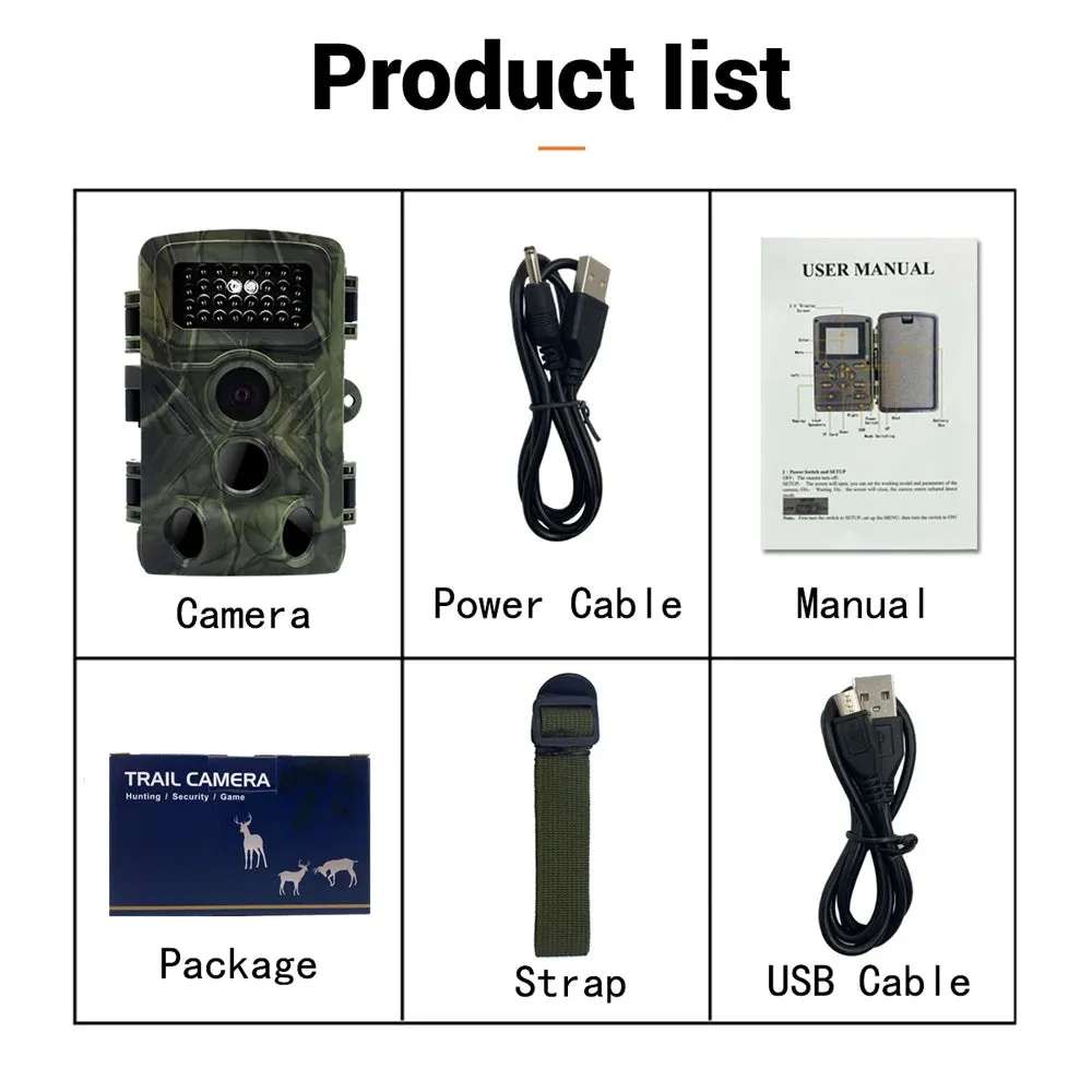 PR3000 16MP 1080P Night Photo Video Taking Trail Camera Multi-function Outdoor Huntings Animal Observation Monitoring Camera