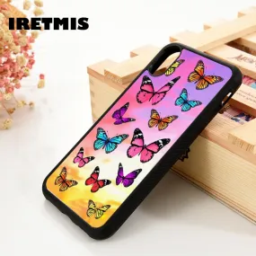 Rainbow Butterfly Glass Case Cover