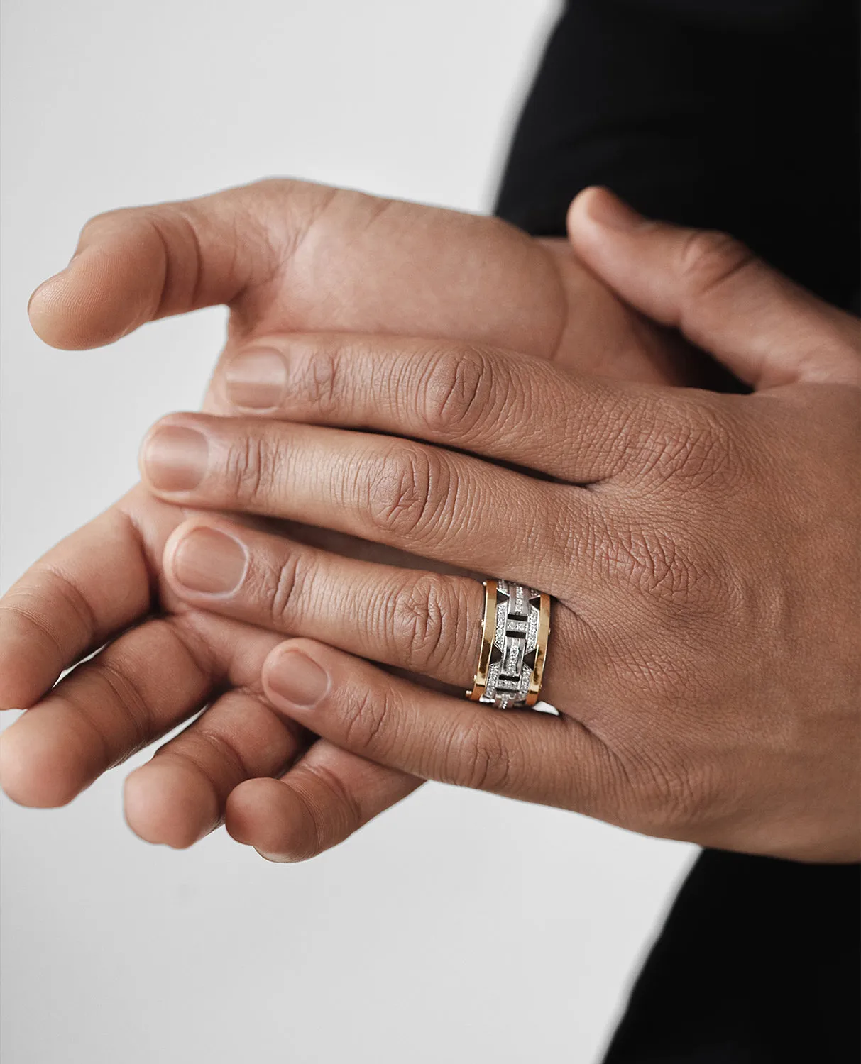Ready to Ship - BRIGGS 14k Two-Tone Gold Ring with 1.00ct Diamonds - Wide Version