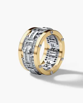 Ready to Ship - BRIGGS 14k Two-Tone Gold Ring with 1.00ct Diamonds - Wide Version