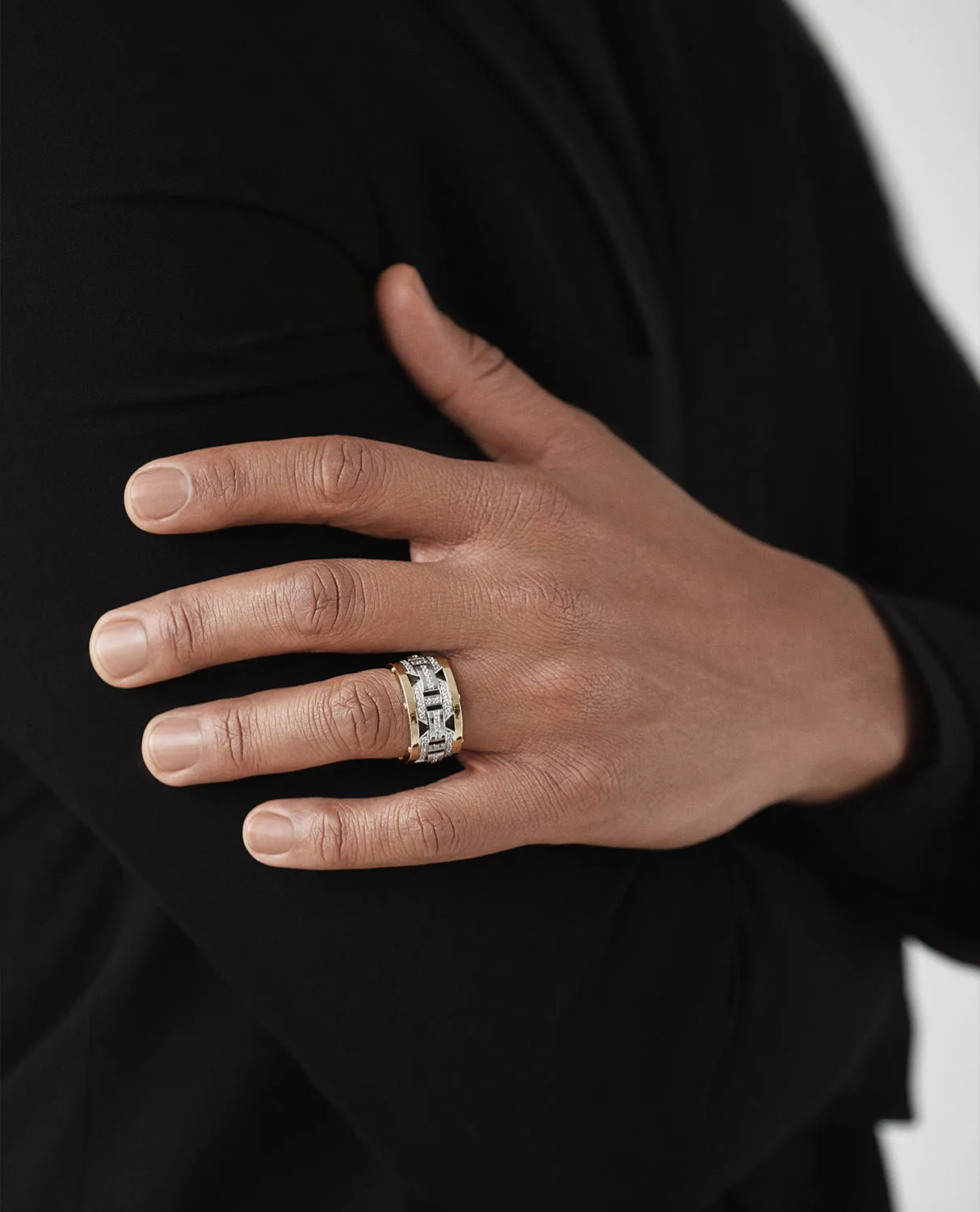 Ready to Ship - BRIGGS 14k Two-Tone Gold Ring with 1.00ct Diamonds - Wide Version