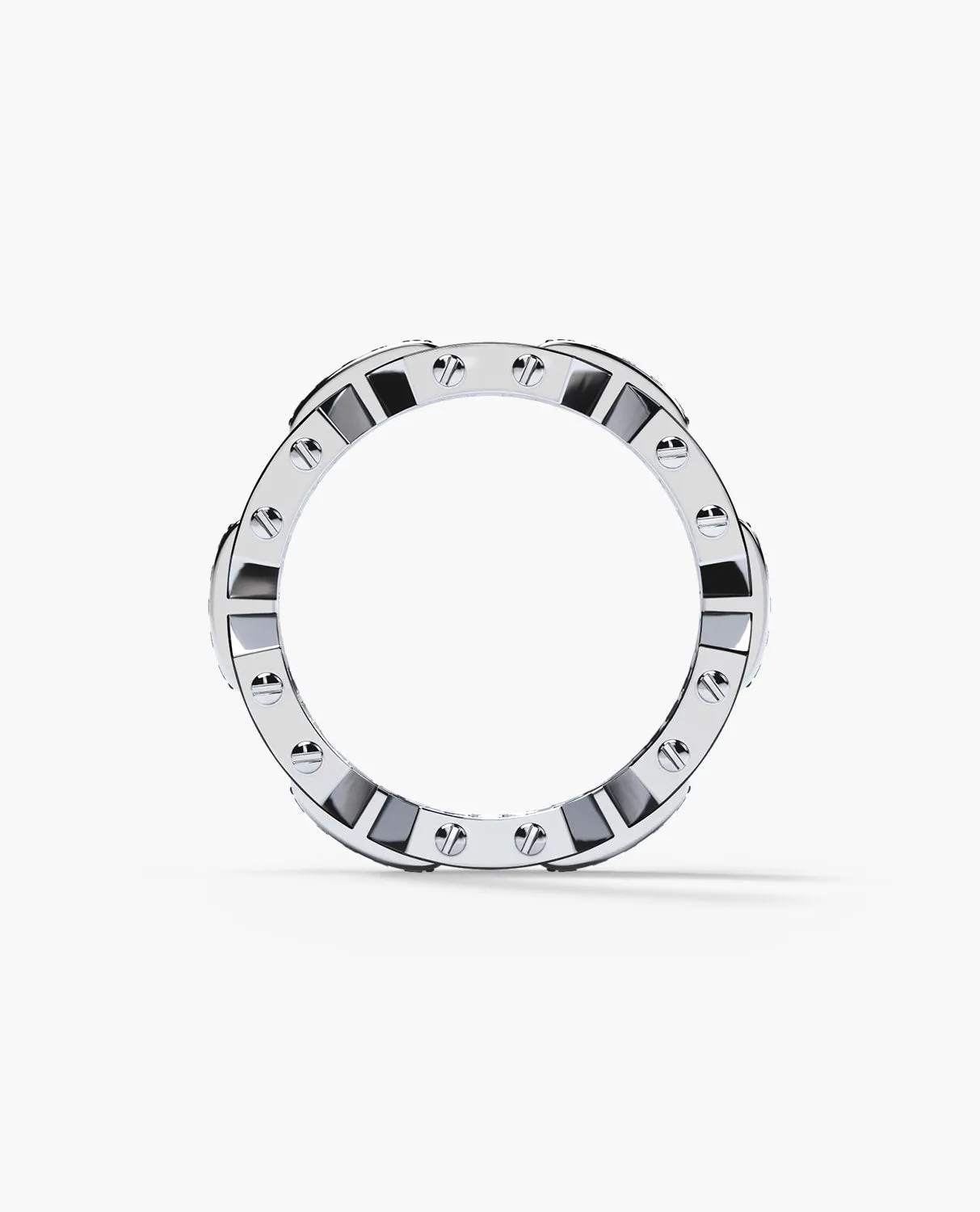 Ready to Ship - BRIGGS 14k White Gold Ring with 1.00ct Black Diamonds & Initials