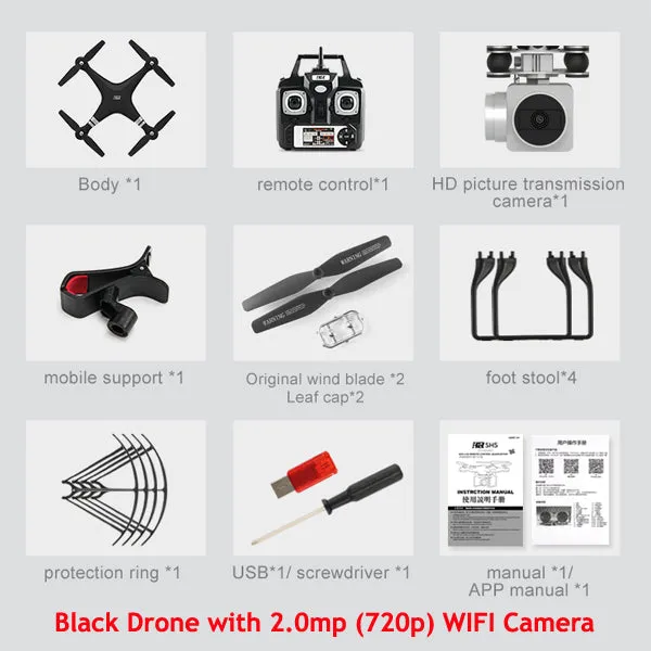 SH5H Quadcopter FPV Drones With Camera HD Quadcopter With WIFI Camera RC Helicopter Remote Control Toys