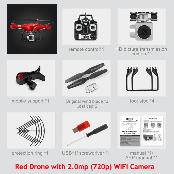 SH5H Quadcopter FPV Drones With Camera HD Quadcopter With WIFI Camera RC Helicopter Remote Control Toys