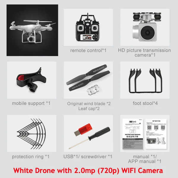 SH5H Quadcopter FPV Drones With Camera HD Quadcopter With WIFI Camera RC Helicopter Remote Control Toys