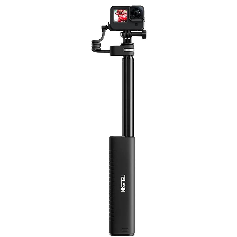 TELESIN 10000mAh Powerful Rechargeable Selfie Stick with USB-C Charging Cable for Cameras/ Phones