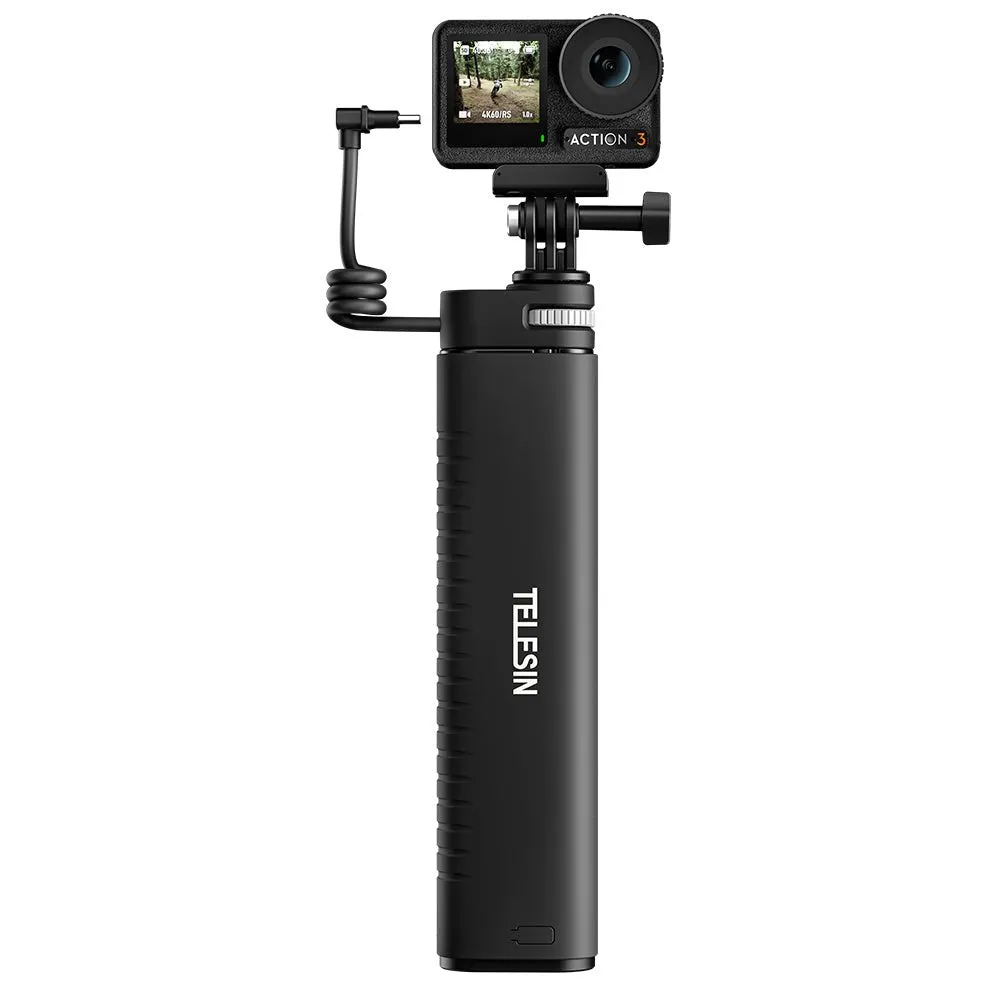 TELESIN 10000mAh Powerful Rechargeable Selfie Stick with USB-C Charging Cable for Cameras/ Phones