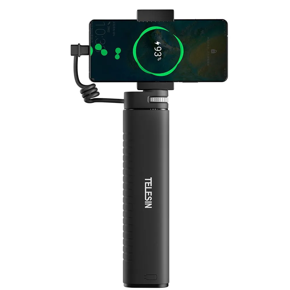TELESIN 10000mAh Powerful Rechargeable Selfie Stick with USB-C Charging Cable for Cameras/ Phones