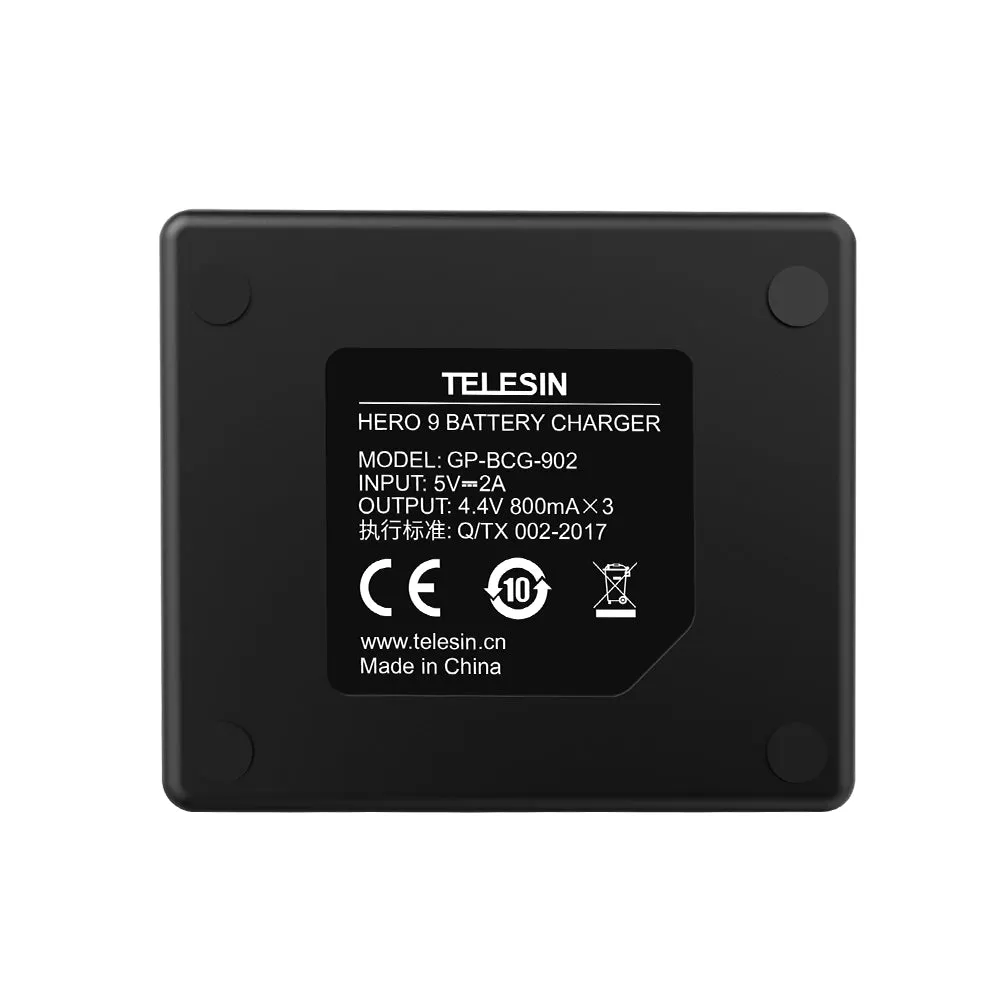 TELESIN 3 Slots Charger for GoPro Hero 9/10/11/12