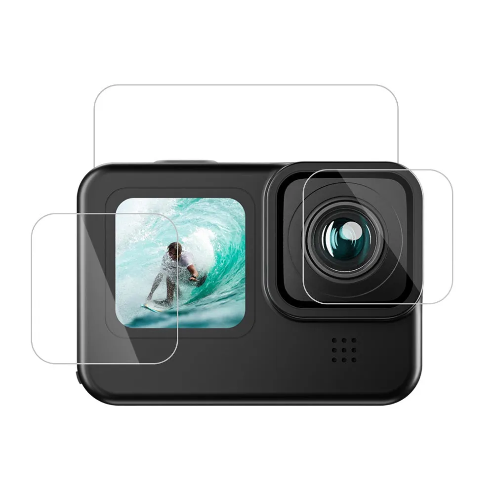 TELESIN Tempered Glass Screen & Lens Protective Film Cover for GoPro 12/11/10/9