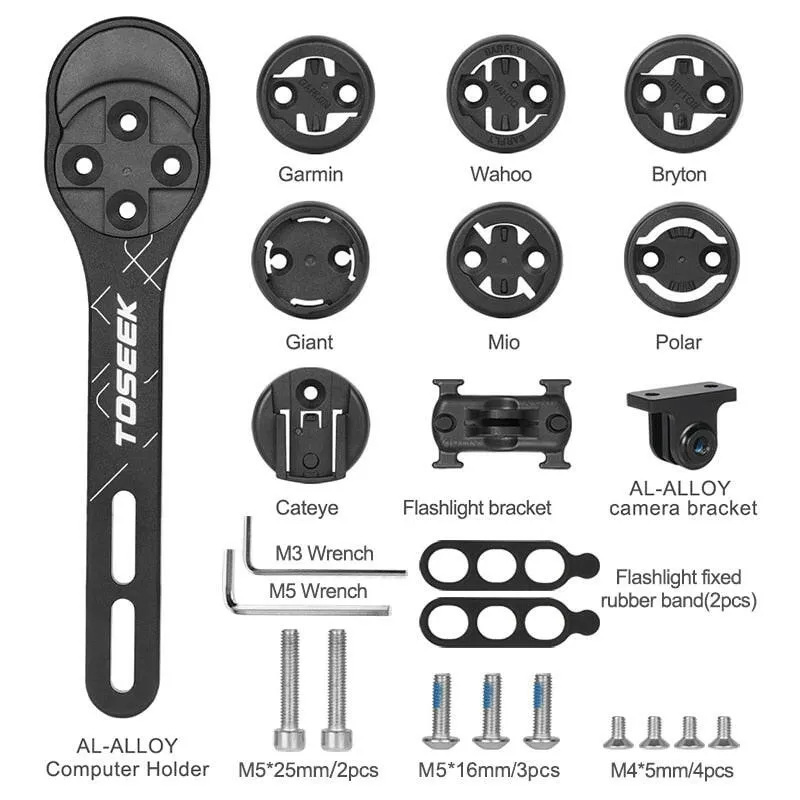 TOSEEK Bicycle Computer Holder Stopwatch Mount  Gps Bike Support Bicycle Stand Bike Accessories For Garmin Gopro Bryton Wahoo