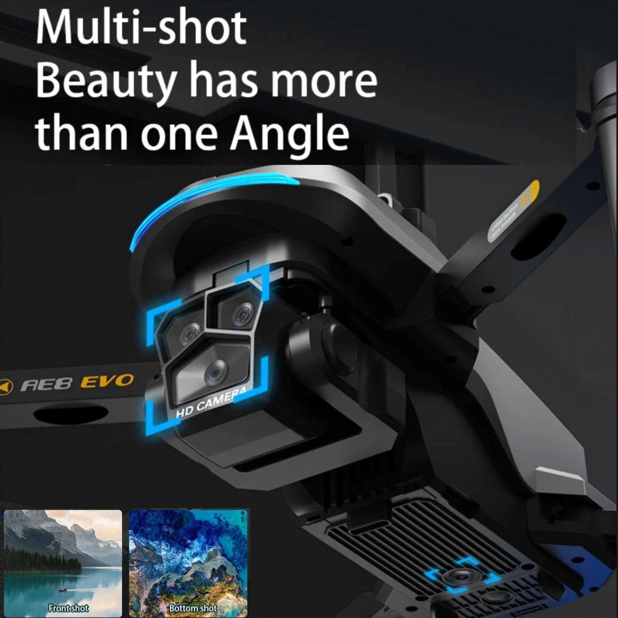 TUTT AE8 EVO 8K Professional GPS 5G Drone with Dual HD Camera 360 Optical Flow Laser Obstacle Avoidance 3-Axis Mechanical Gimbal & EIS Stabilization Intelligent Modes Brushless 2* Batteries 335gr