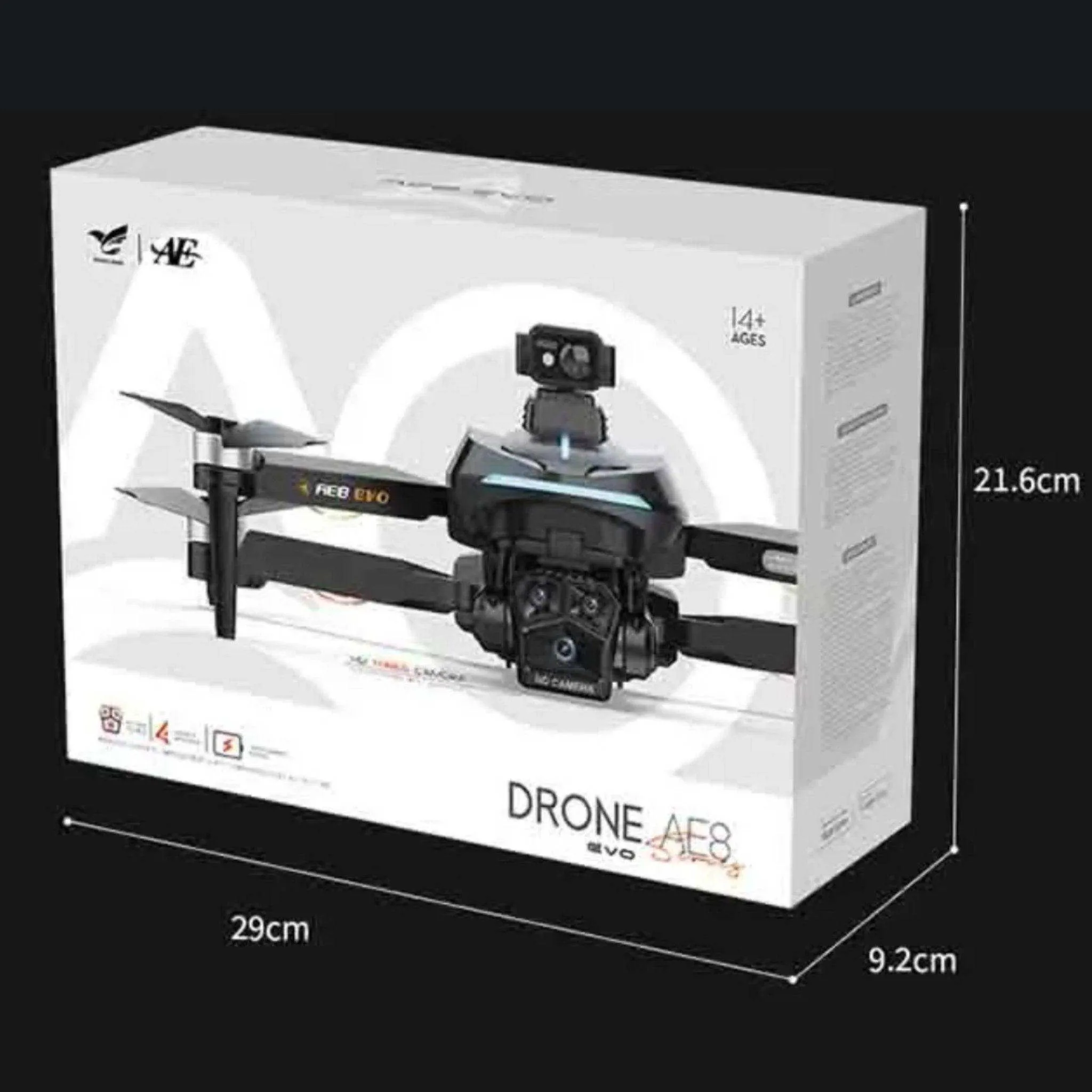 TUTT AE8 EVO 8K Professional GPS 5G Drone with Dual HD Camera 360 Optical Flow Laser Obstacle Avoidance 3-Axis Mechanical Gimbal & EIS Stabilization Intelligent Modes Brushless 2* Batteries 335gr