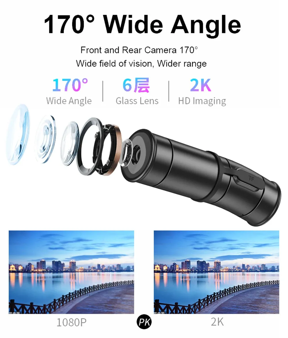 UHD 2K Sports Camera Camcorder Waterproof Mini Outdoor Bike Motorcycle Helmet HD Action Camera 1440P DV Car Video Recorder