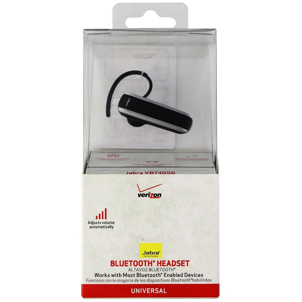 Verizon Jabra 4050 Bluetooth Headset for Smartphones & Tablets - Black/Silver