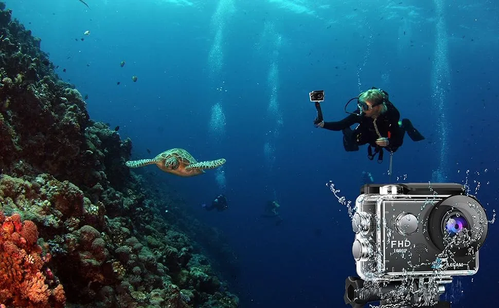 Waterproof Action Sport Camera with Screen with Underwater Case 1080P
